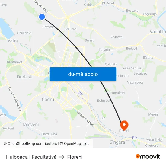 Harta de Hulboaca | Facultativă către Floreni