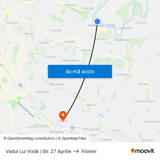 Harta de Vadul Lui Vodă | Str. 27 Aprilie către Floreni