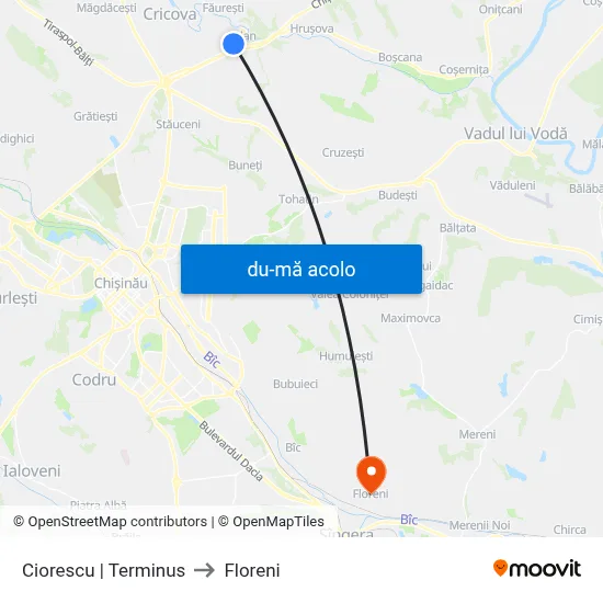 Harta de Ciorescu | Terminus către Floreni
