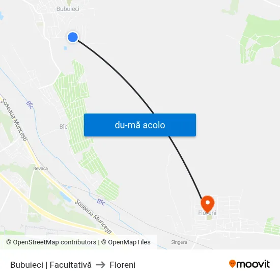 Harta de Bubuieci | Facultativă către Floreni