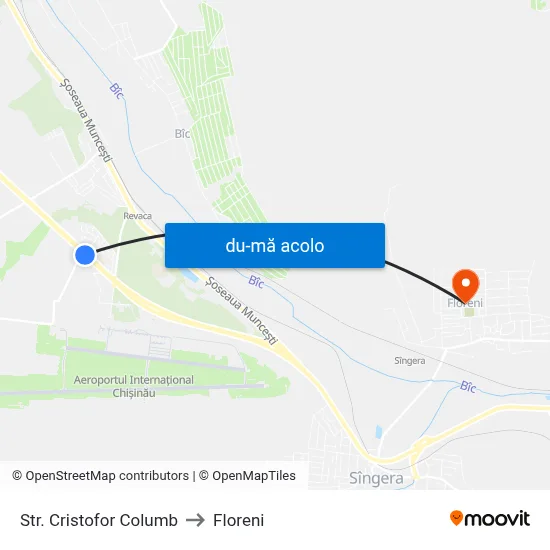 Harta de Str. Cristofor Columb către Floreni