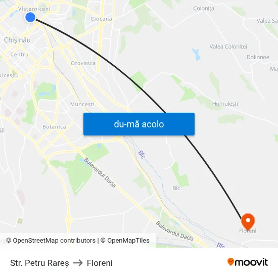 Harta de Str. Petru Rareș către Floreni
