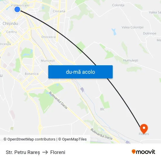 Harta de Str. Petru Rareș către Floreni