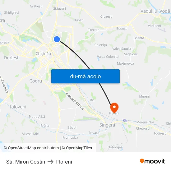 Harta de Str. Miron Costin către Floreni