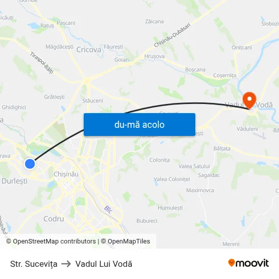 Harta de Str. Sucevița către Vadul Lui Vodă