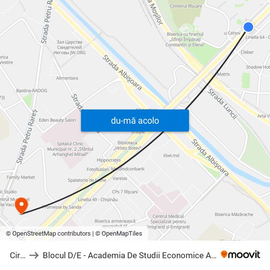 Harta de Circul către Blocul D / E - Academia De Studii Economice A Moldovei (Asem)