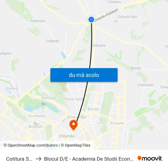 Harta de Cotitura Spre Orhei către Blocul D / E - Academia De Studii Economice A Moldovei (Asem)