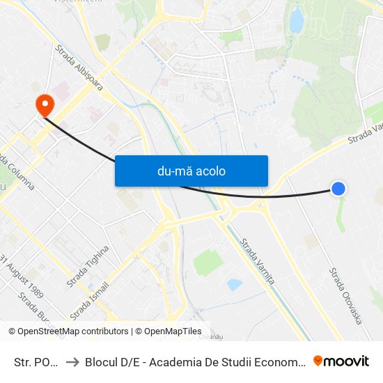 Harta de Str. POD Înalt către Blocul D / E - Academia De Studii Economice A Moldovei (Asem)