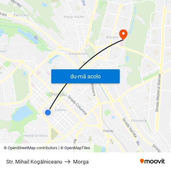 Harta de Str. Mihail Kogălniceanu către Morga