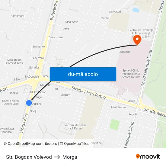 Harta de Str. Bogdan Voievod către Morga