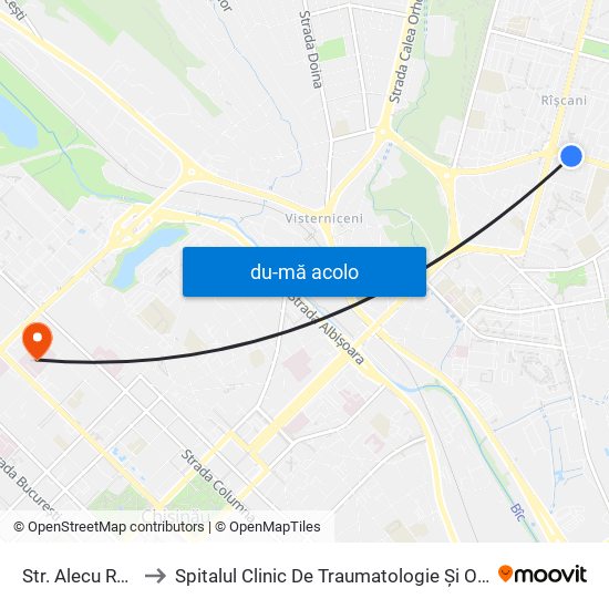 Harta de Str. Alecu Russo către Spitalul Clinic De Traumatologie Și Ortopedie