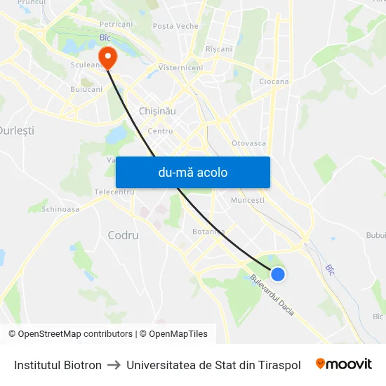 Harta de Institutul Biotron către Universitatea de Stat din Tiraspol