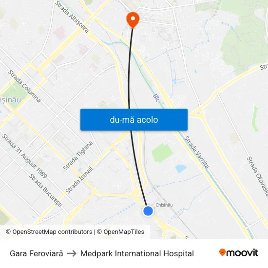 Harta de Gara Feroviară către Medpark International Hospital