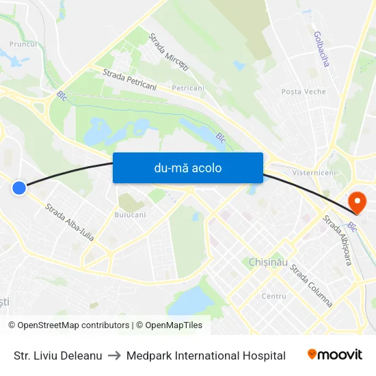 Harta de Str. Liviu Deleanu către Medpark International Hospital