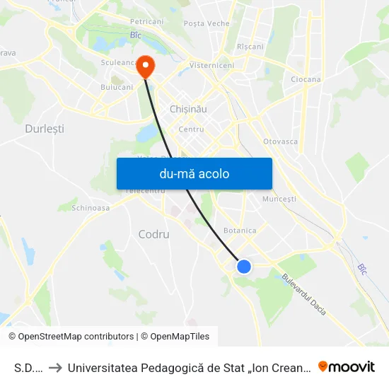 Harta de S.D.T. către Universitatea Pedagogică de Stat „Ion Creangă”