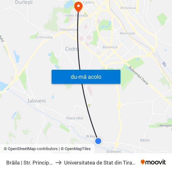 Harta de Brăila | Str. Principală către Universitatea de Stat din Tiraspol