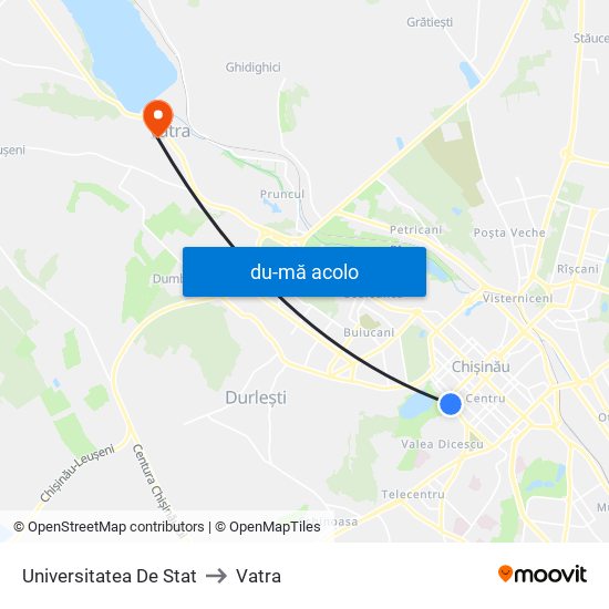 Harta de Universitatea De Stat către Vatra