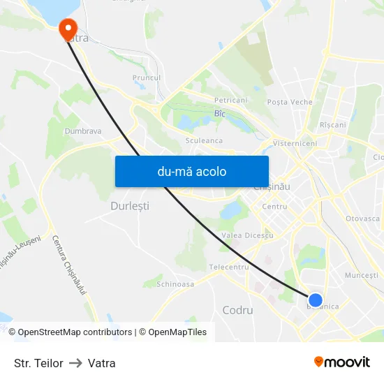 Harta de Str. Teilor către Vatra