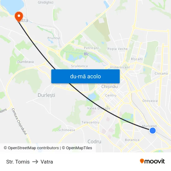 Harta de Str. Tomis către Vatra