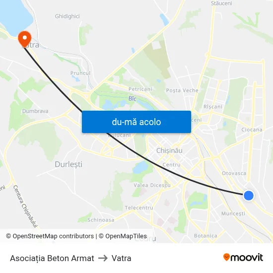 Harta de Asociația Beton Armat către Vatra