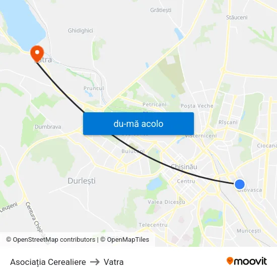 Harta de Asociația Cerealiere către Vatra