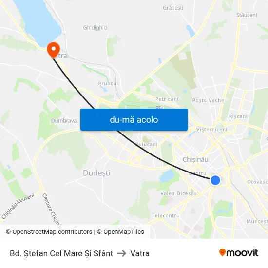 Harta de Bd. Ștefan Cel Mare Și Sfânt către Vatra