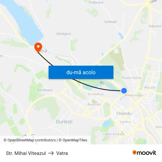 Harta de Str. Mihai Viteazul către Vatra