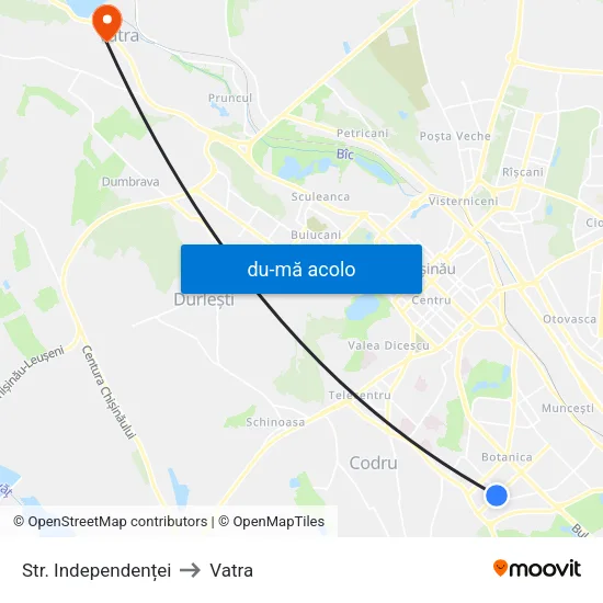 Harta de Str. Independenței către Vatra