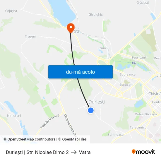 Harta de Durlești | Str. Nicolae Dimo 2 către Vatra