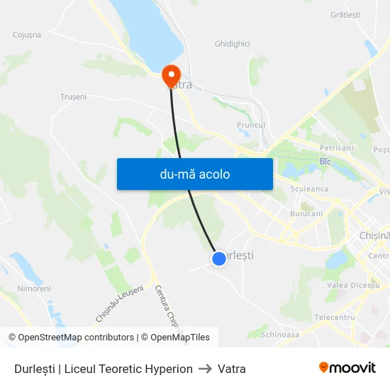 Harta de Durlești | Liceul Teoretic Hyperion către Vatra