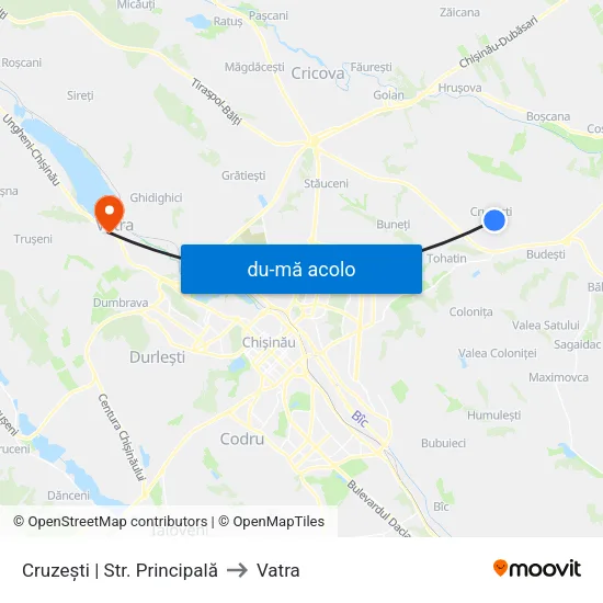 Harta de Cruzești | Str. Principală către Vatra