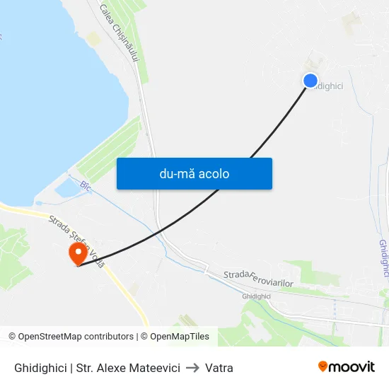 Harta de Ghidighici | Str. Alexe Mateevici către Vatra
