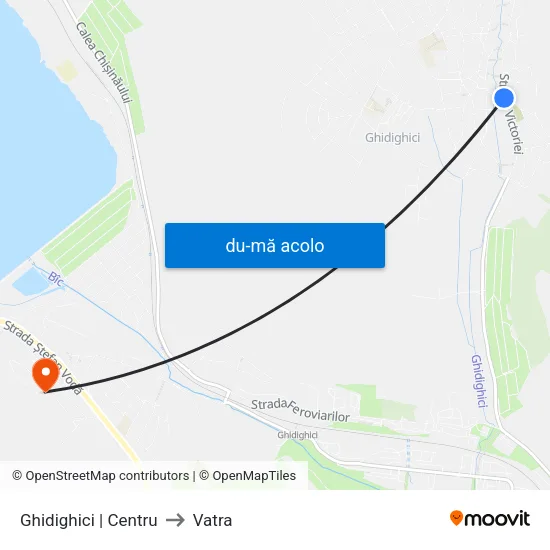 Harta de Ghidighici | Centru către Vatra
