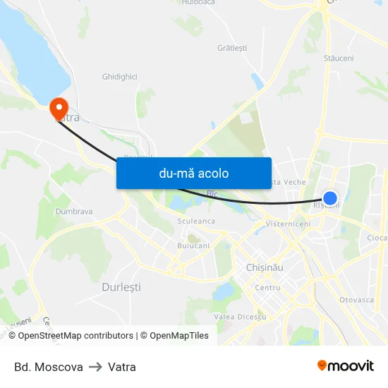 Harta de Bd. Moscova către Vatra