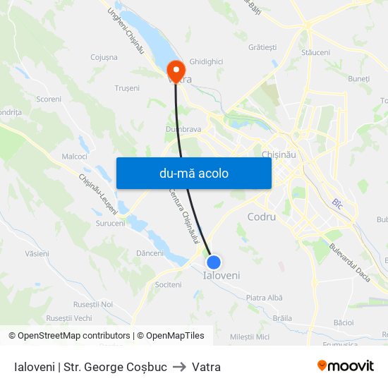 Harta de Ialoveni | Str. George Coșbuc către Vatra