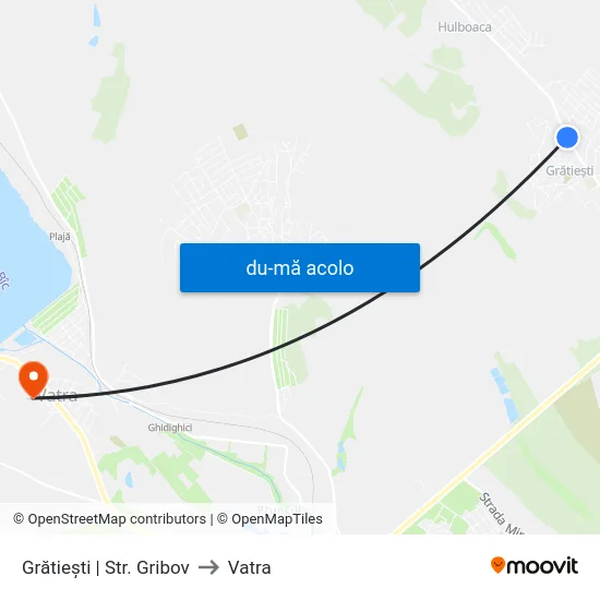 Harta de Grătiești | Str. Gribov către Vatra