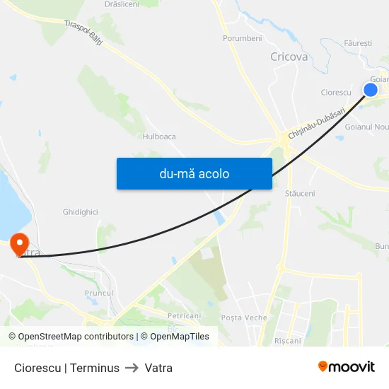 Harta de Ciorescu | Terminus către Vatra