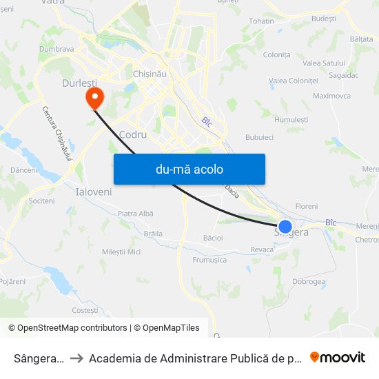 Harta de Sângera | Str. Viilor către Academia de Administrare Publică de pe lângă Președintele Republicii Moldova