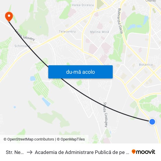 Harta de Str. Negru Vodă către Academia de Administrare Publică de pe lângă Președintele Republicii Moldova