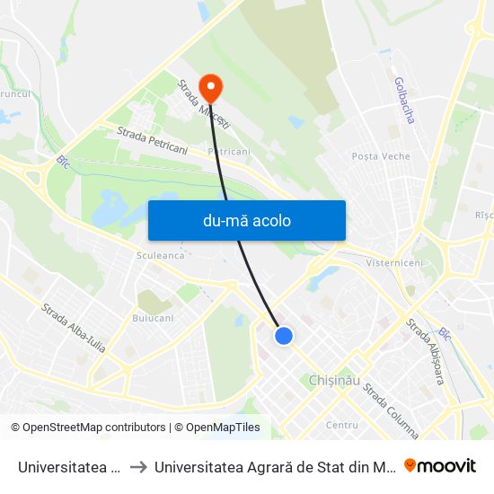 Harta de Universitatea Tehnică către Universitatea Agrară de Stat din Moldova (UASM)