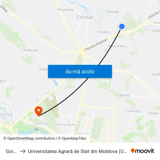 Harta de Goian către Universitatea Agrară de Stat din Moldova (UASM)