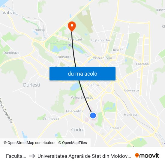 Harta de Facultativă către Universitatea Agrară de Stat din Moldova (UASM)