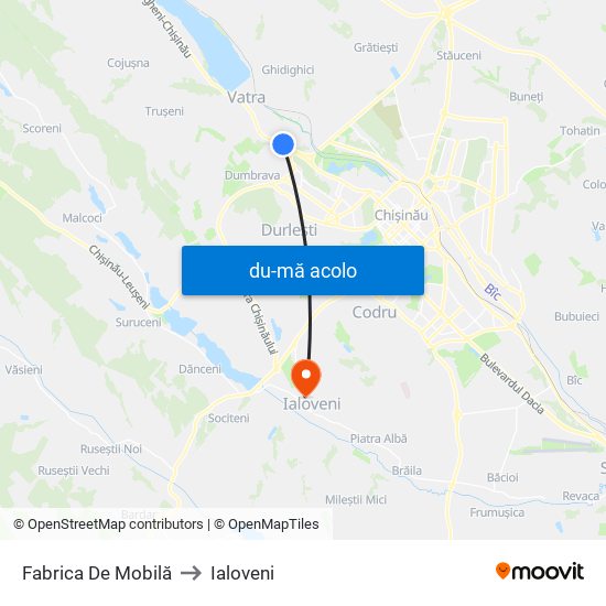 Harta de Fabrica De Mobilă către Ialoveni