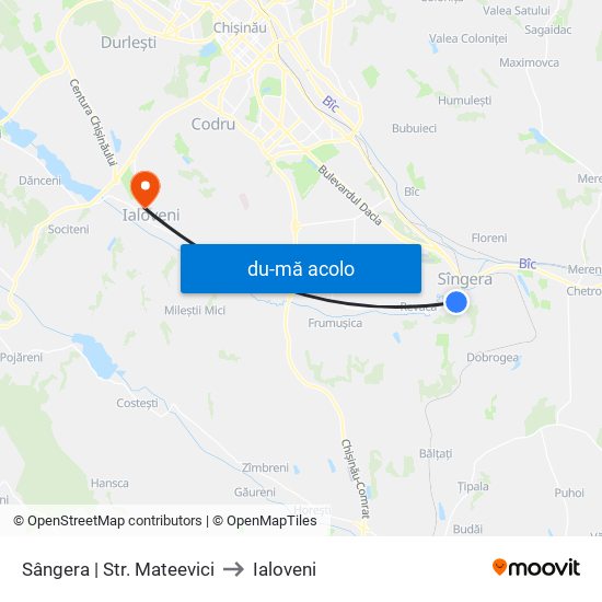 Harta de Sângera | Str. Mateevici către Ialoveni