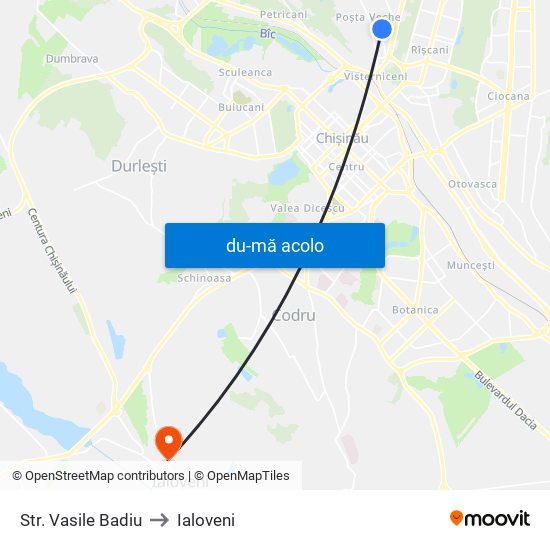 Harta de Str. Vasile Badiu către Ialoveni