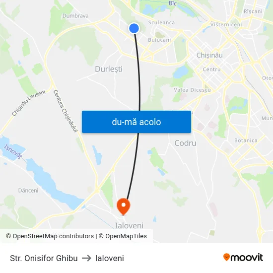Harta de Str. Onisifor Ghibu către Ialoveni