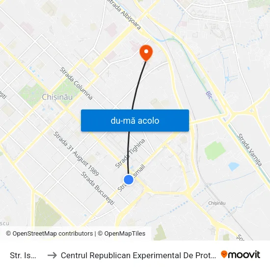 Harta de Str. Ismail către Centrul Republican Experimental De Protezare
