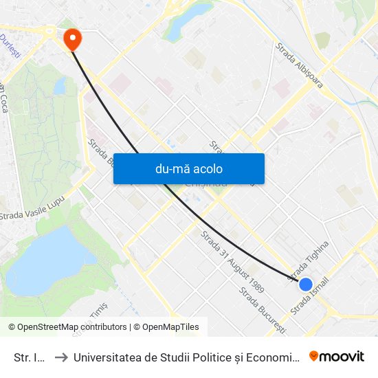 Harta de Str. Ismail către Universitatea de Studii Politice și Economice Europene (USPEE)