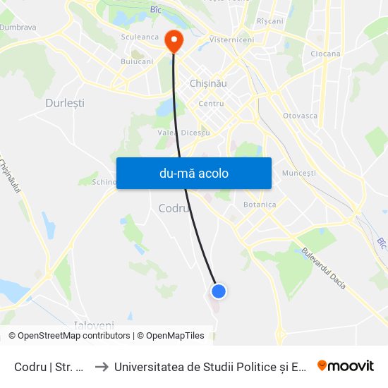 Harta de Codru | Str. Valea Apelor către Universitatea de Studii Politice și Economice Europene (USPEE)