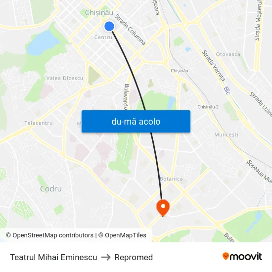 Harta de Teatrul Mihai Eminescu către Repromed